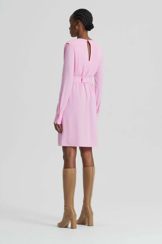 Scanlan Theodore Pink Crepe Mini Dress - Size 8