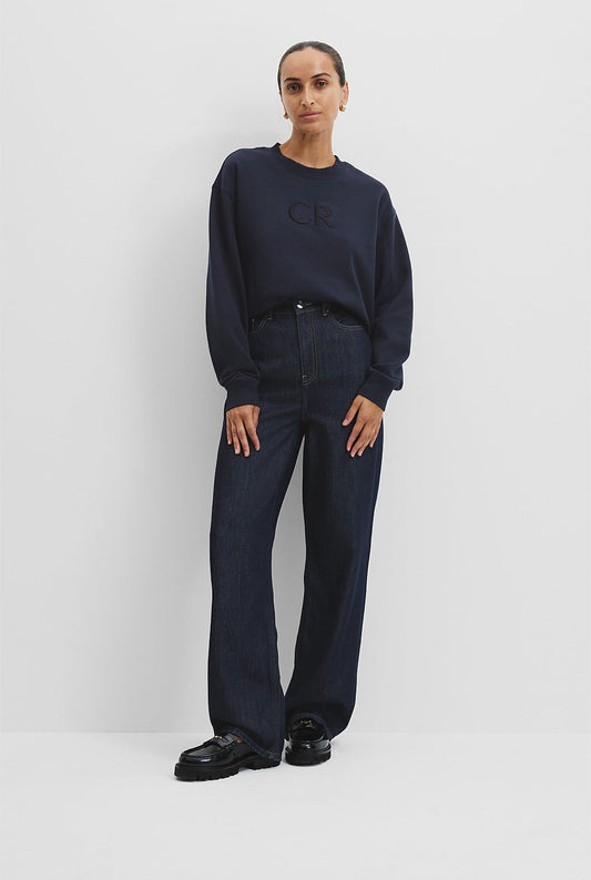 Country Road Navy Logo Sweat - Size 6
