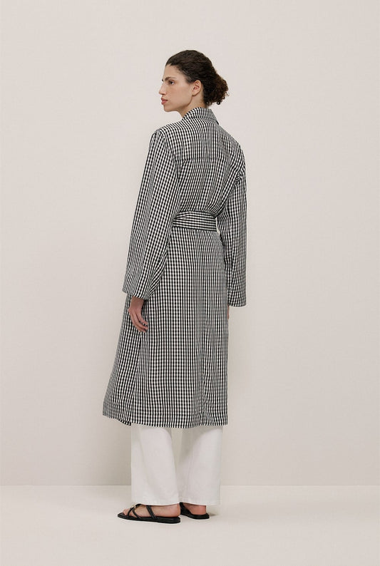 Trenery Gingham Lightweight Trench Coat - Size 6, 8, 10, 12, 14 & 16