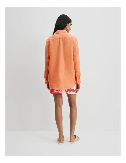 Country Road Melon Linen Shirt - Size 10