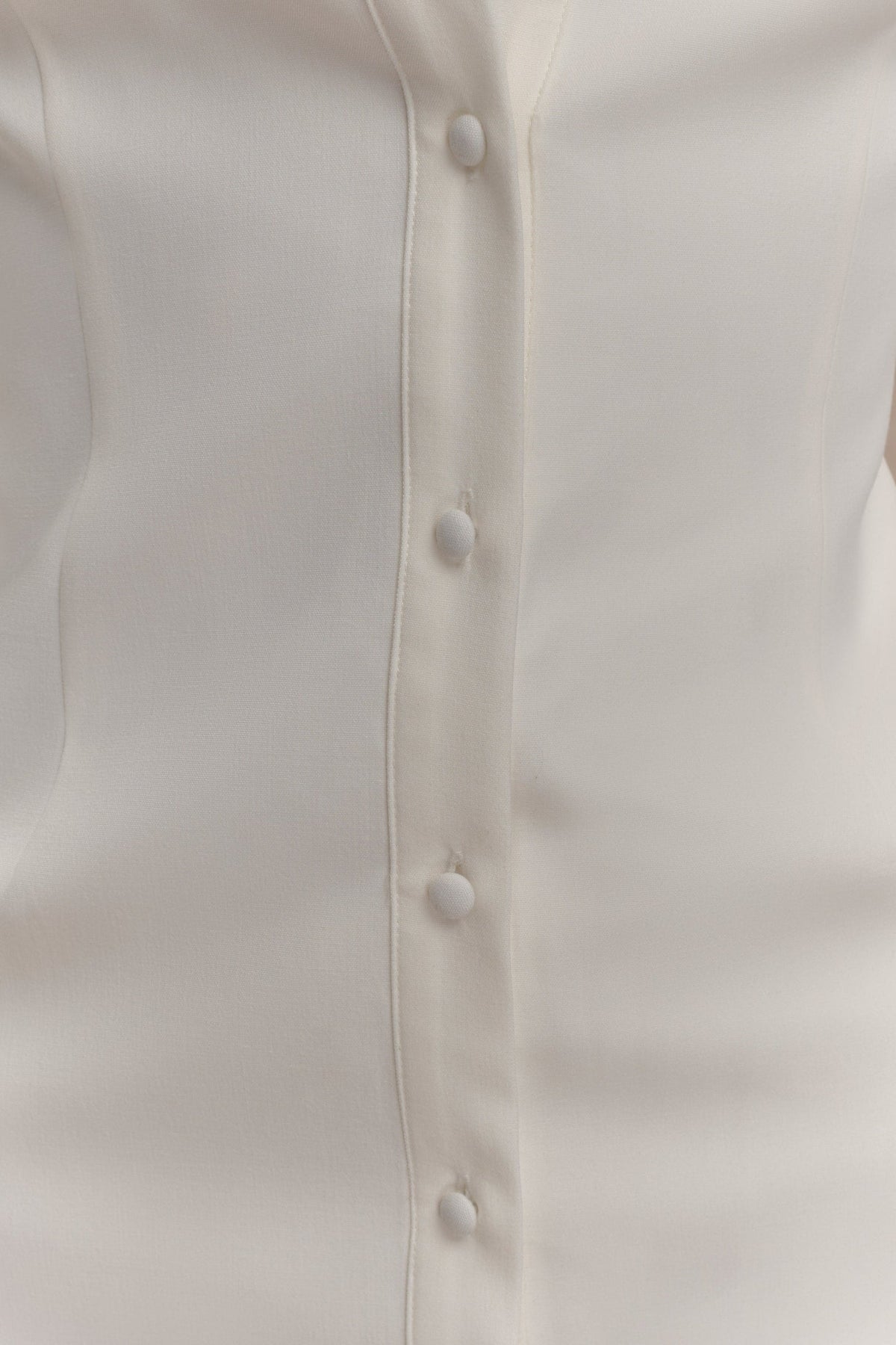 Meshki White Fitted Shirt Midi Dress - Size 8