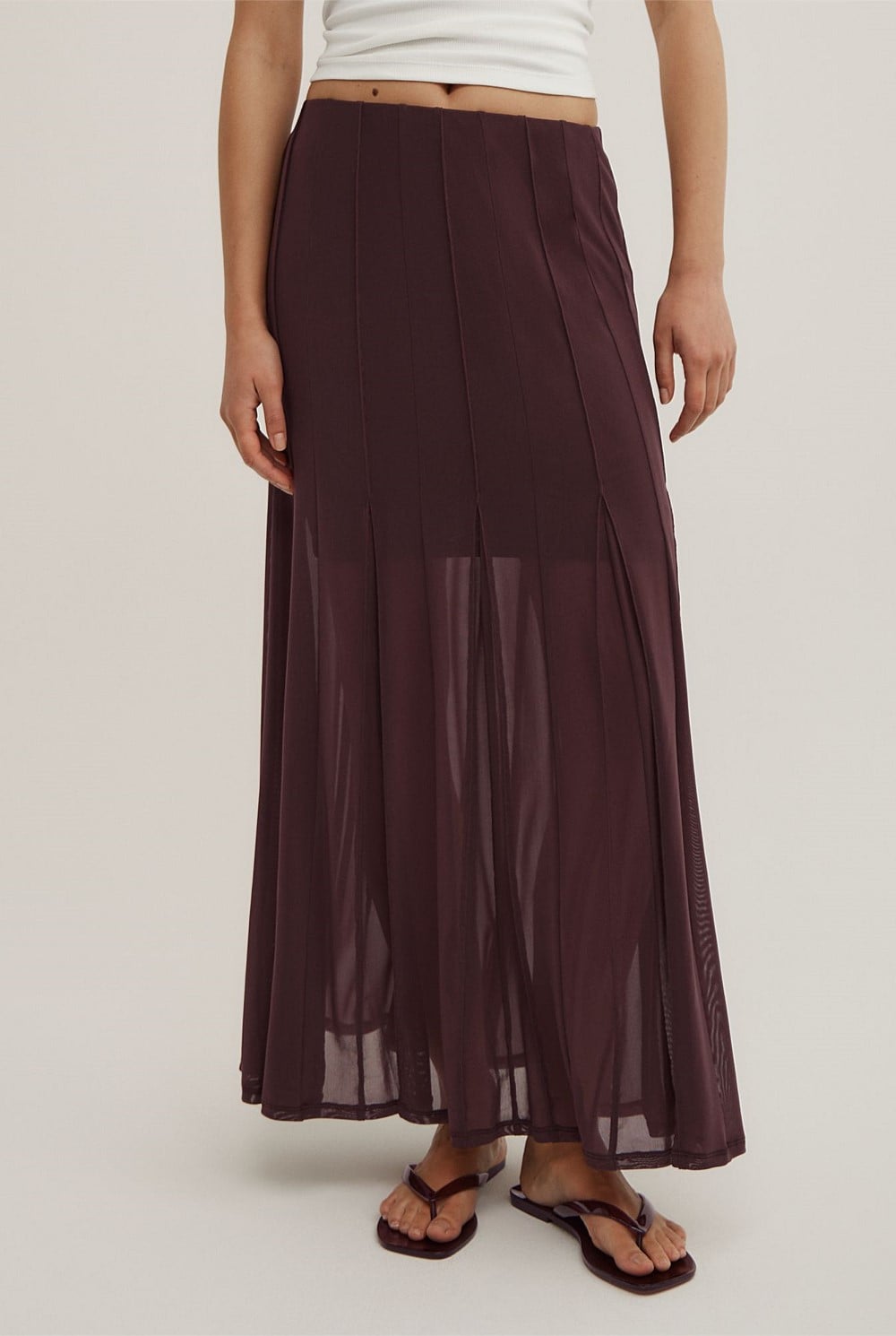 Witchery Panelled Mesh Skirt - Size 6