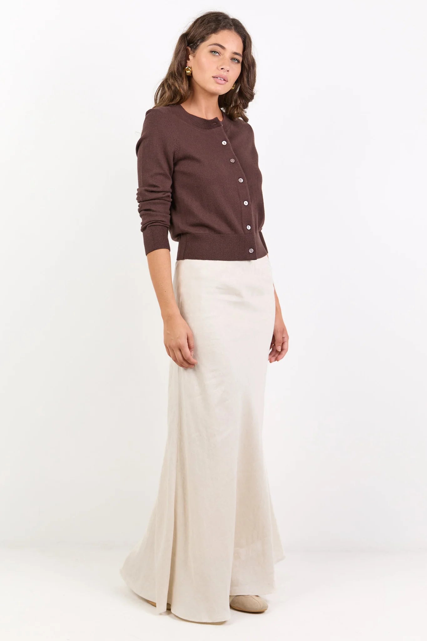 UNION Label Natural Linen Blend Maxi Skirt - Sizes 6 - 16 Available