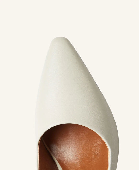 Mi Piaci Ivory Leather Heel - Size 37