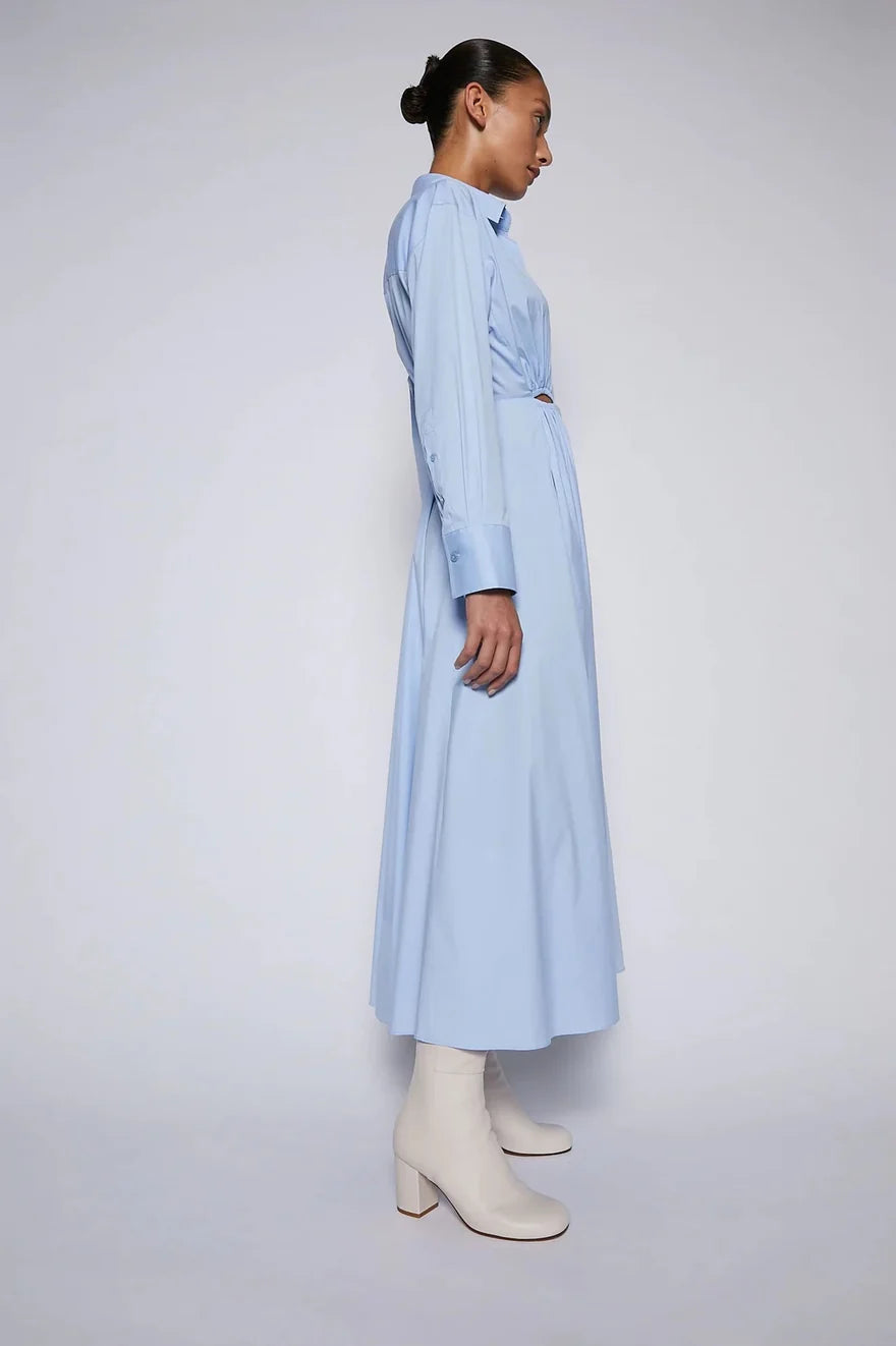Scanlan Theodore Blue Cotton Gathered Dress - Size 10