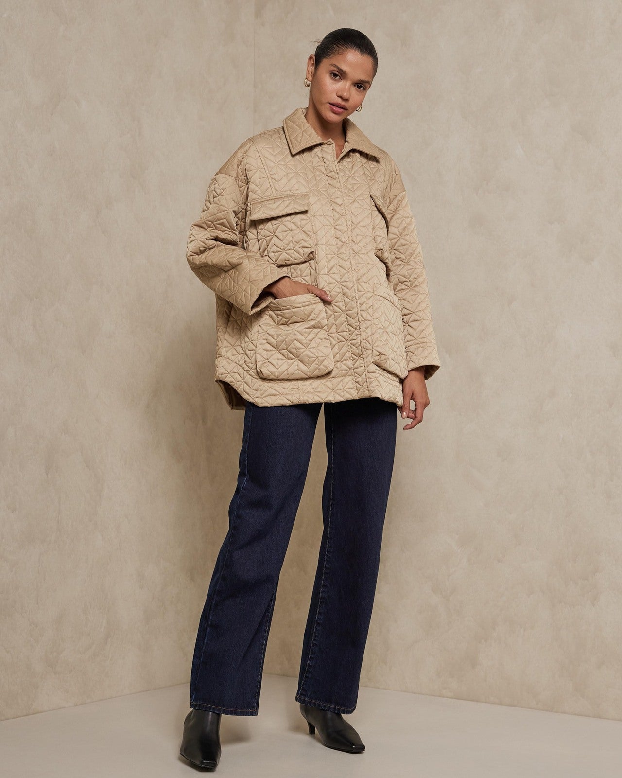 AERE Quilted Cloud Jacket - Size 14