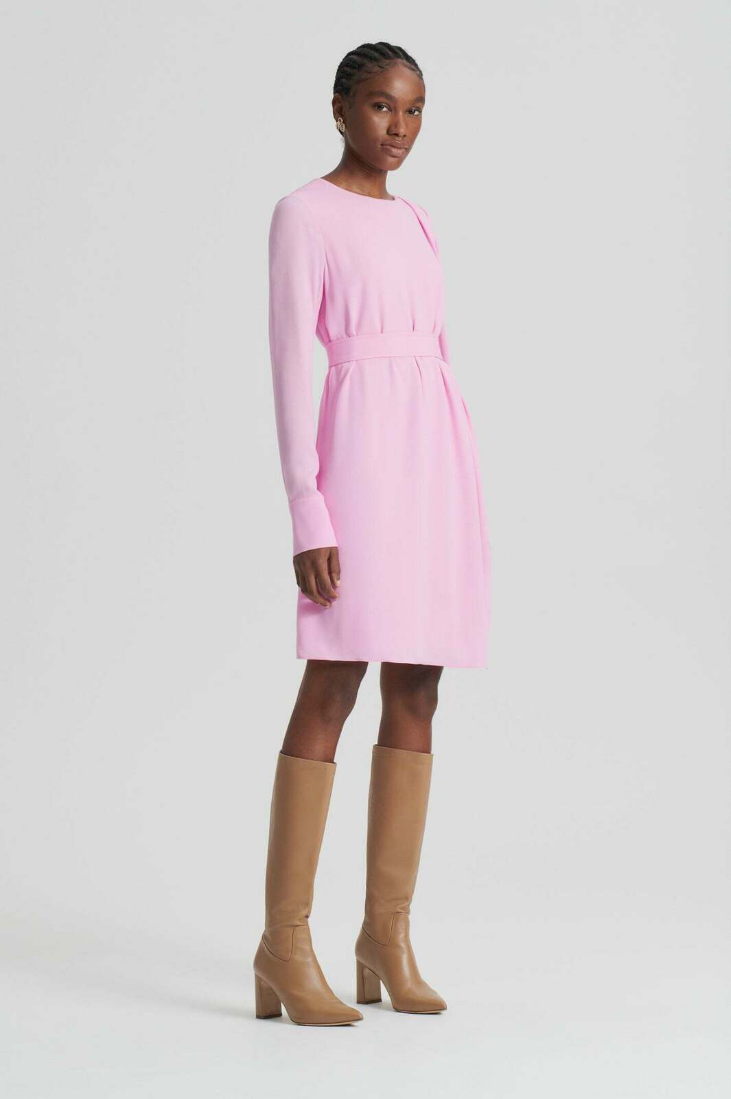 Scanlan Theodore Pink Crepe Mini Dress - Size 8