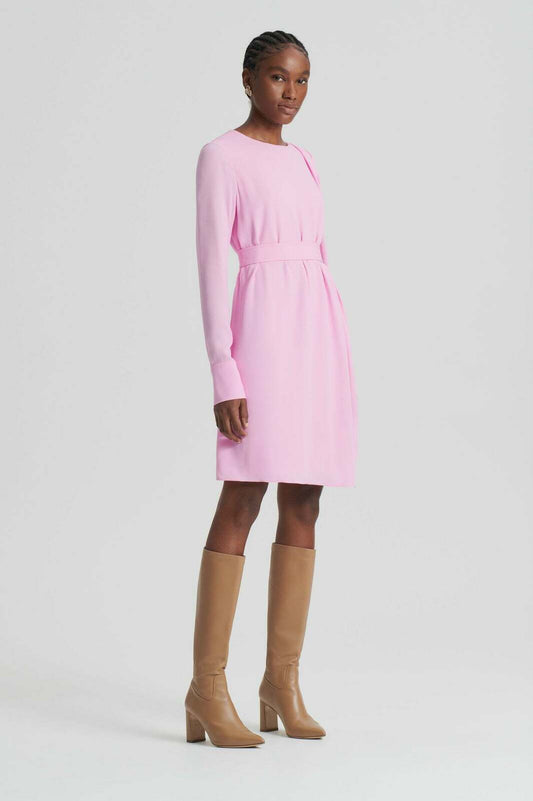 Scanlan Theodore Pink Crepe Mini Dress - Size 8