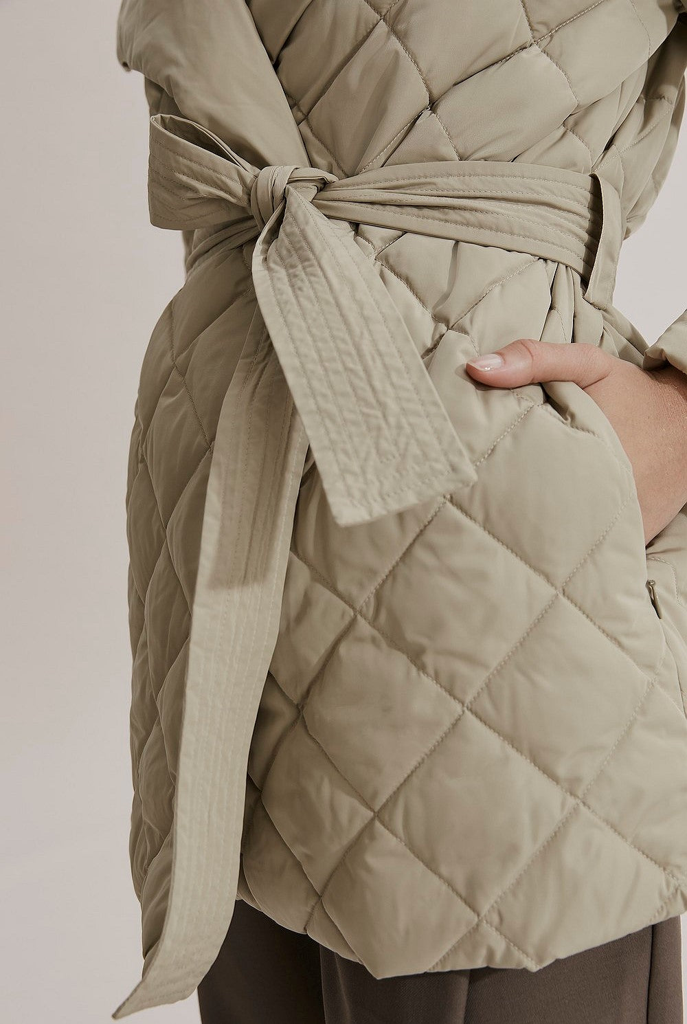 Country Road Sage Wrap Puffer Jacket - Size 14