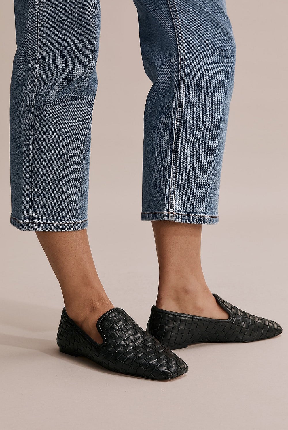 Country Road Black Leather Loafer - Size 35