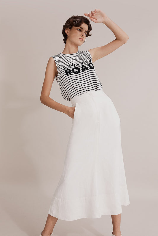Country Road French Linen Midi Skirt - Size 4