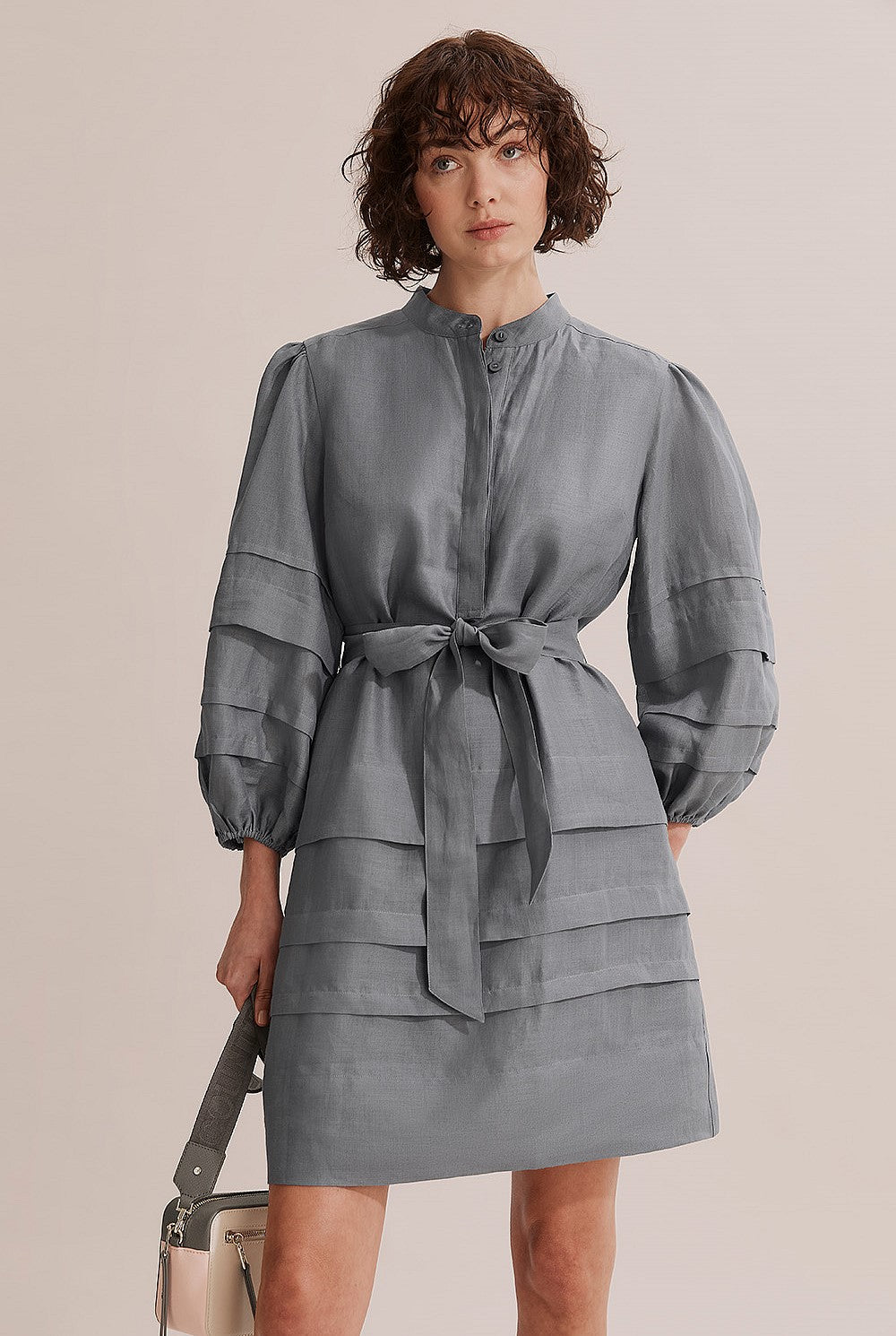 Country Road Slate Panelled Mini Dress - Size 10
