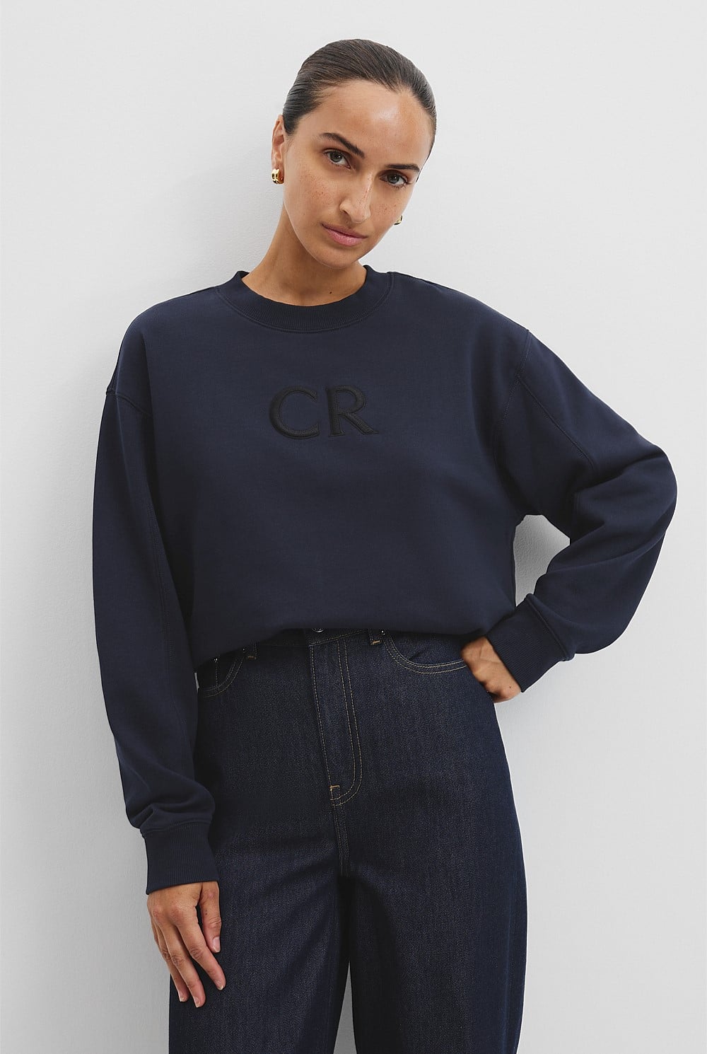 Country Road Navy Logo Sweat - Size 6