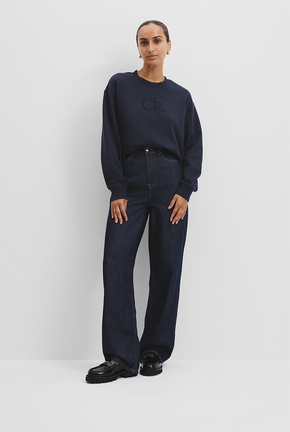Country Road Navy Logo Sweat - Size 6