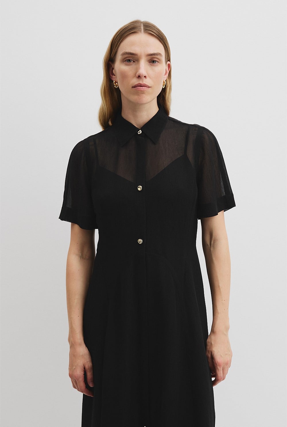 Country Road Panelled Detail Midi Dress - Size 8