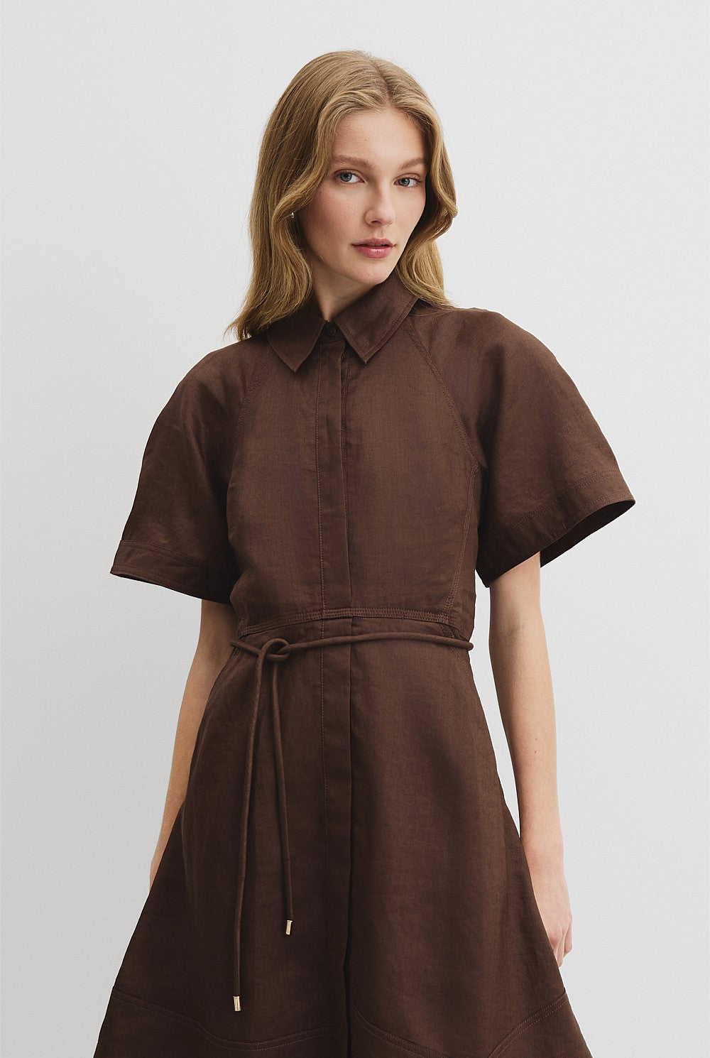 Country Road Cocoa Asymmetric Hem Mini Dress - Size 16