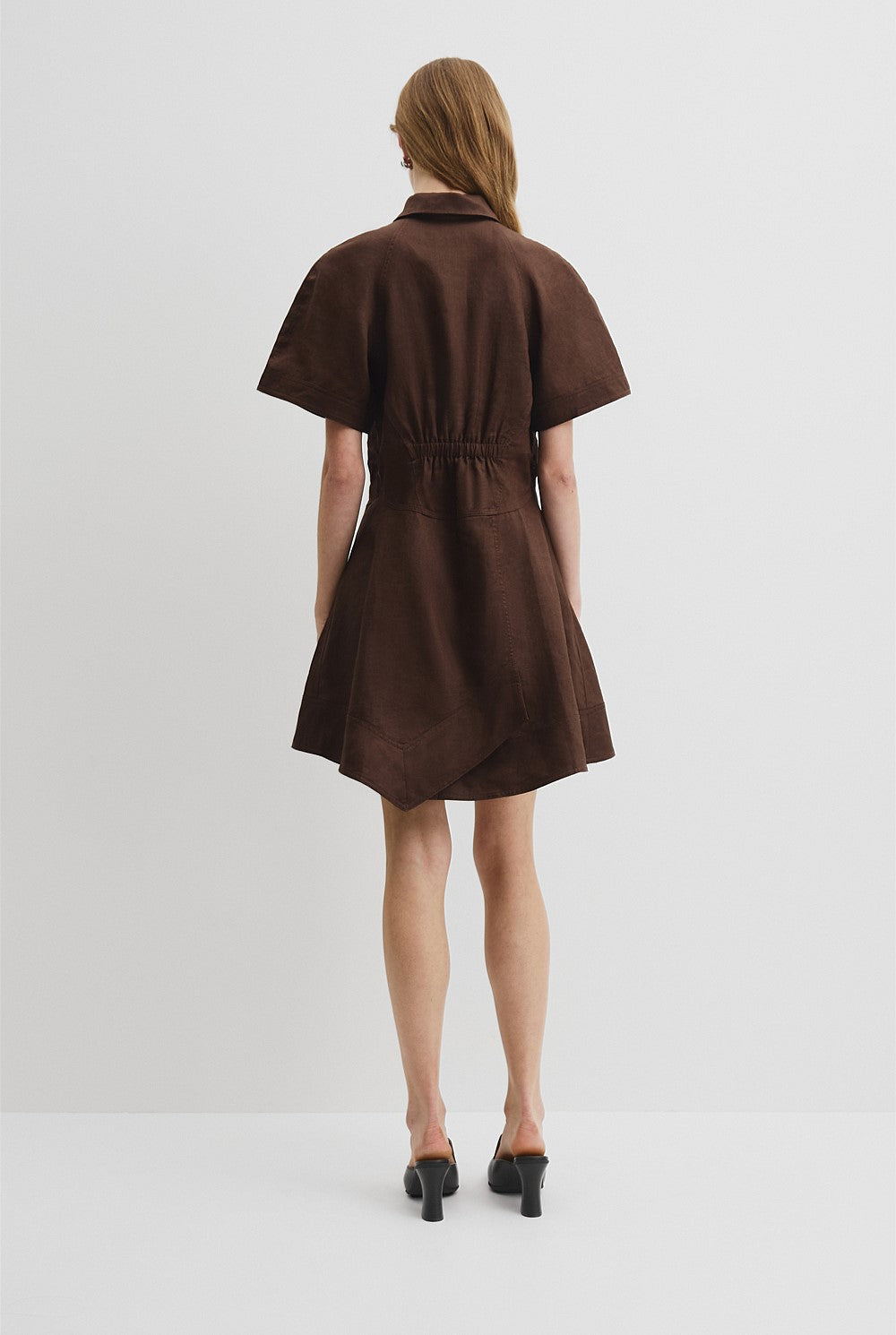 Country Road Cocoa Asymmetric Hem Mini Dress - Size 16