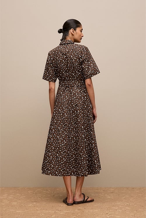Trenery Leopard Belted Dress - Size 8