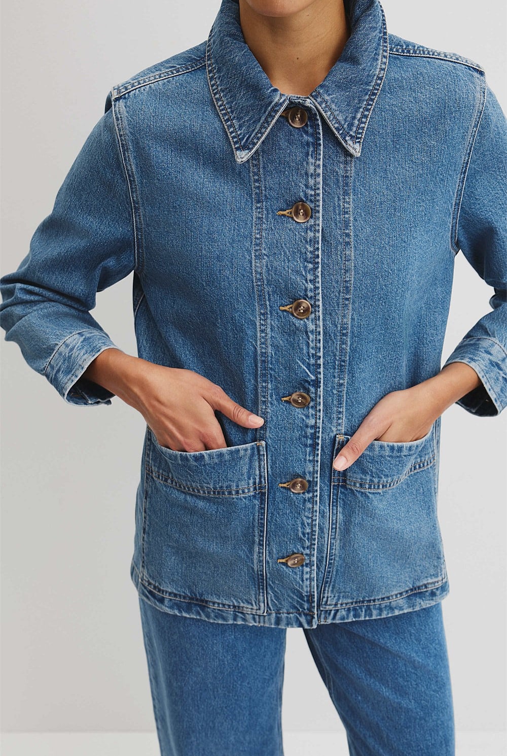 Country Road Denim Shacket- Size 4