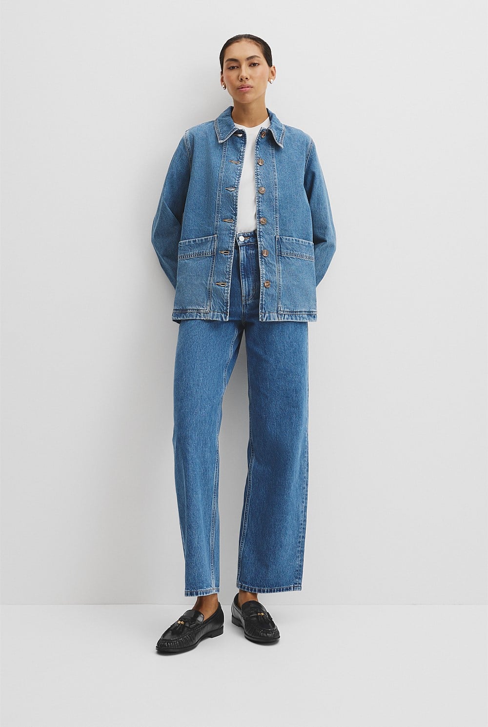 Country Road Denim Shacket- Size 4