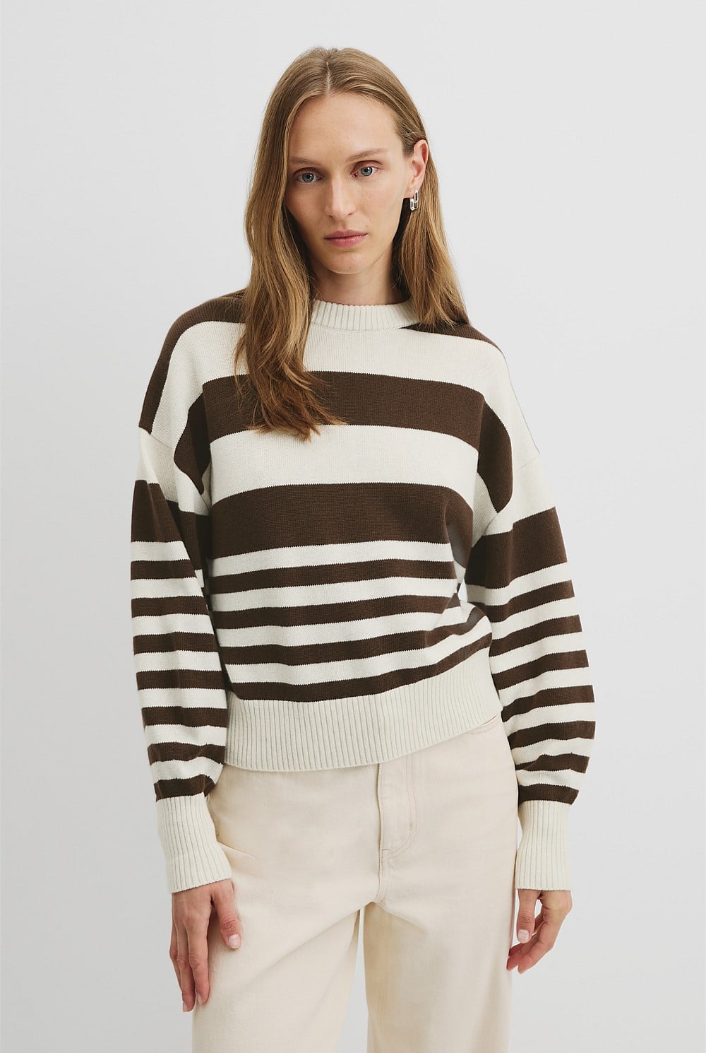 Country Road Cocoa Stripe Knit - Size 6