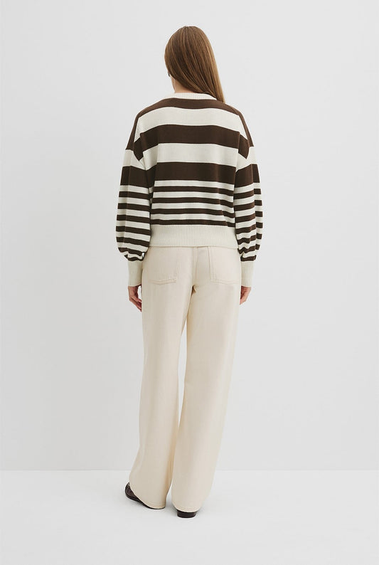 Country Road Cocoa Stripe Knit - Size 6