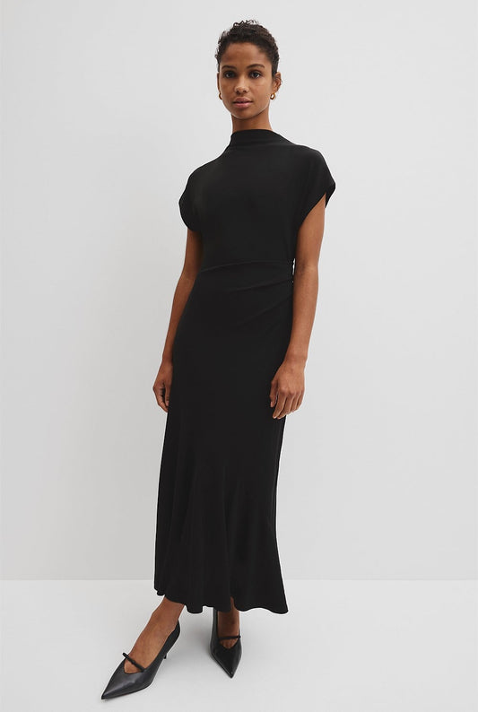 Country Road Black Drape Neck Dress - Size 8