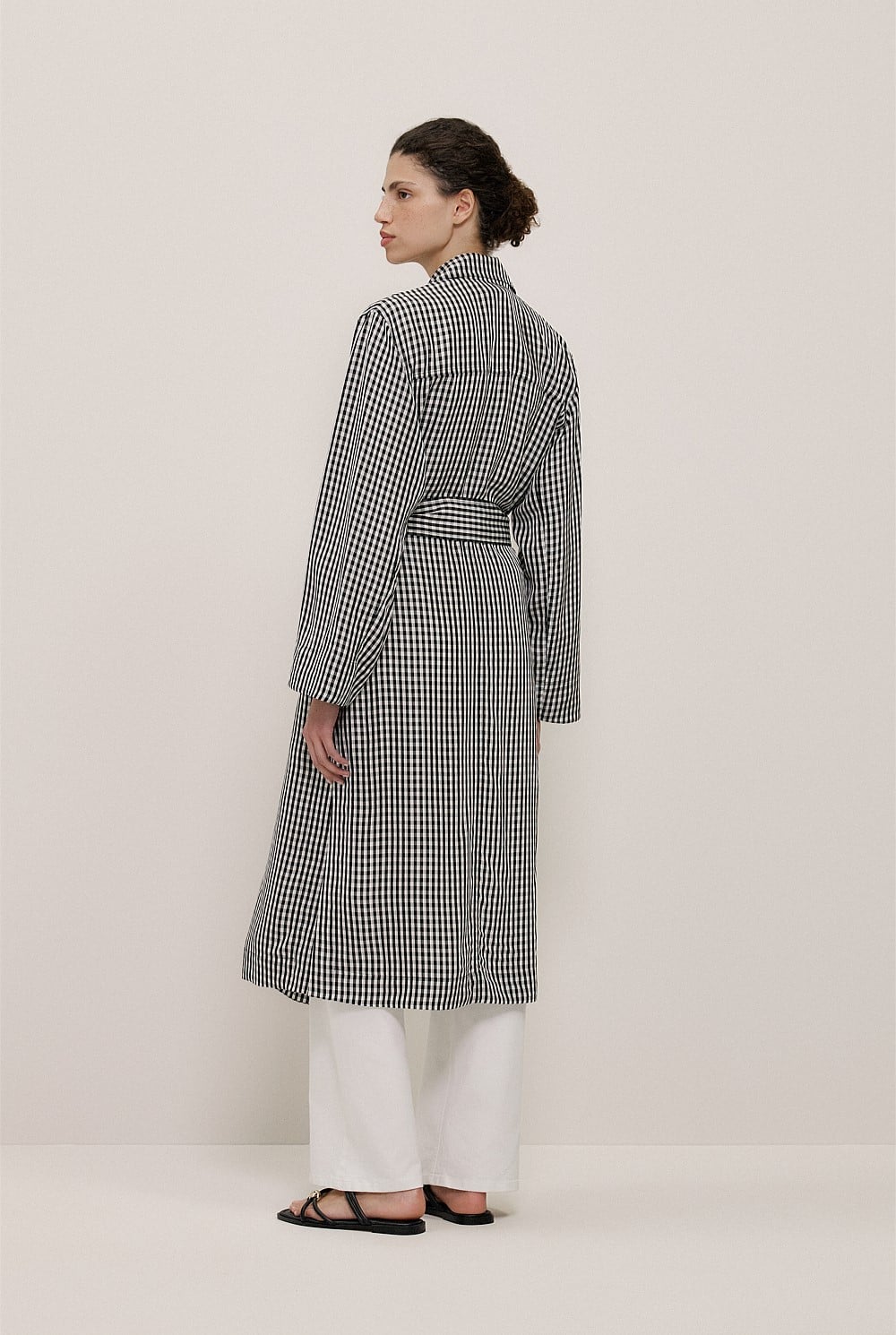 Trenery Gingham Lightweight Trench Coat - Size 6, 8, 10, 12, 14 & 16