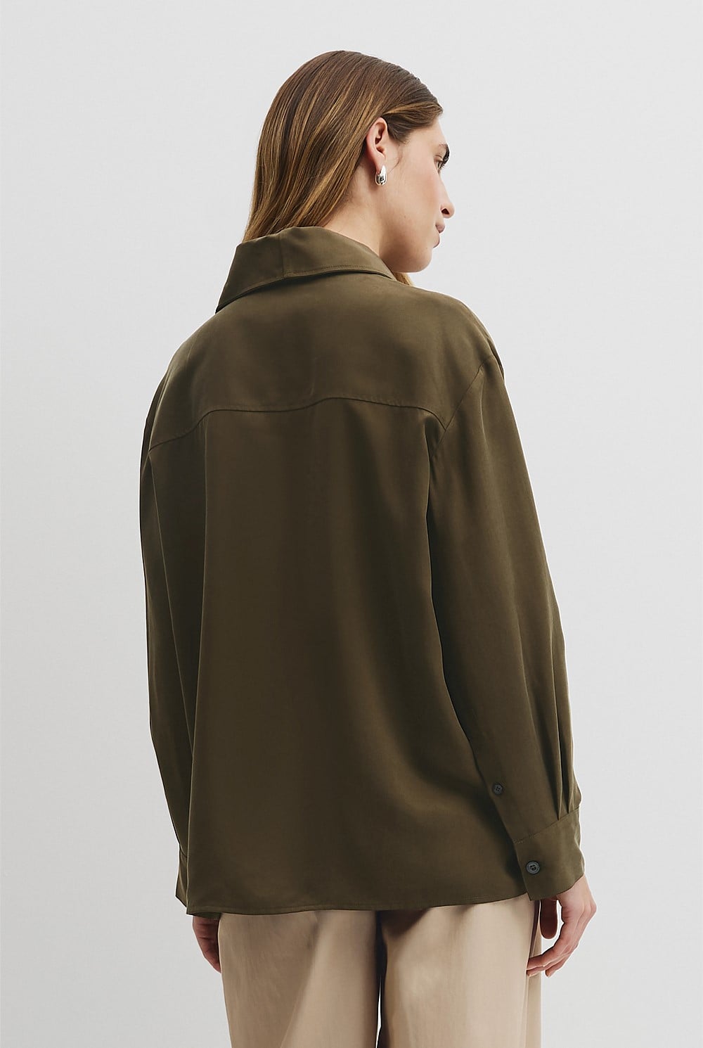 Country Road Khaki Funnel Shirt - Sizes 4, 6, 8, 10, 12, 14 & 16 Available