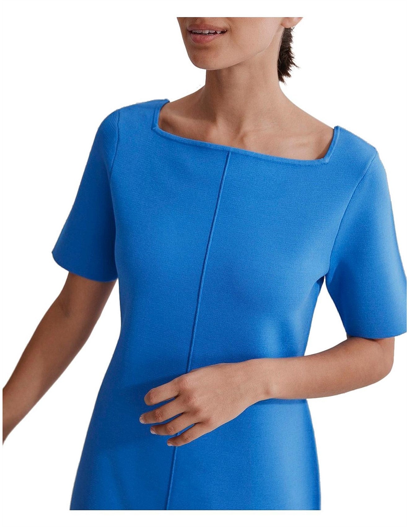 Compact Knit Short Sleeve Dress - Size 8