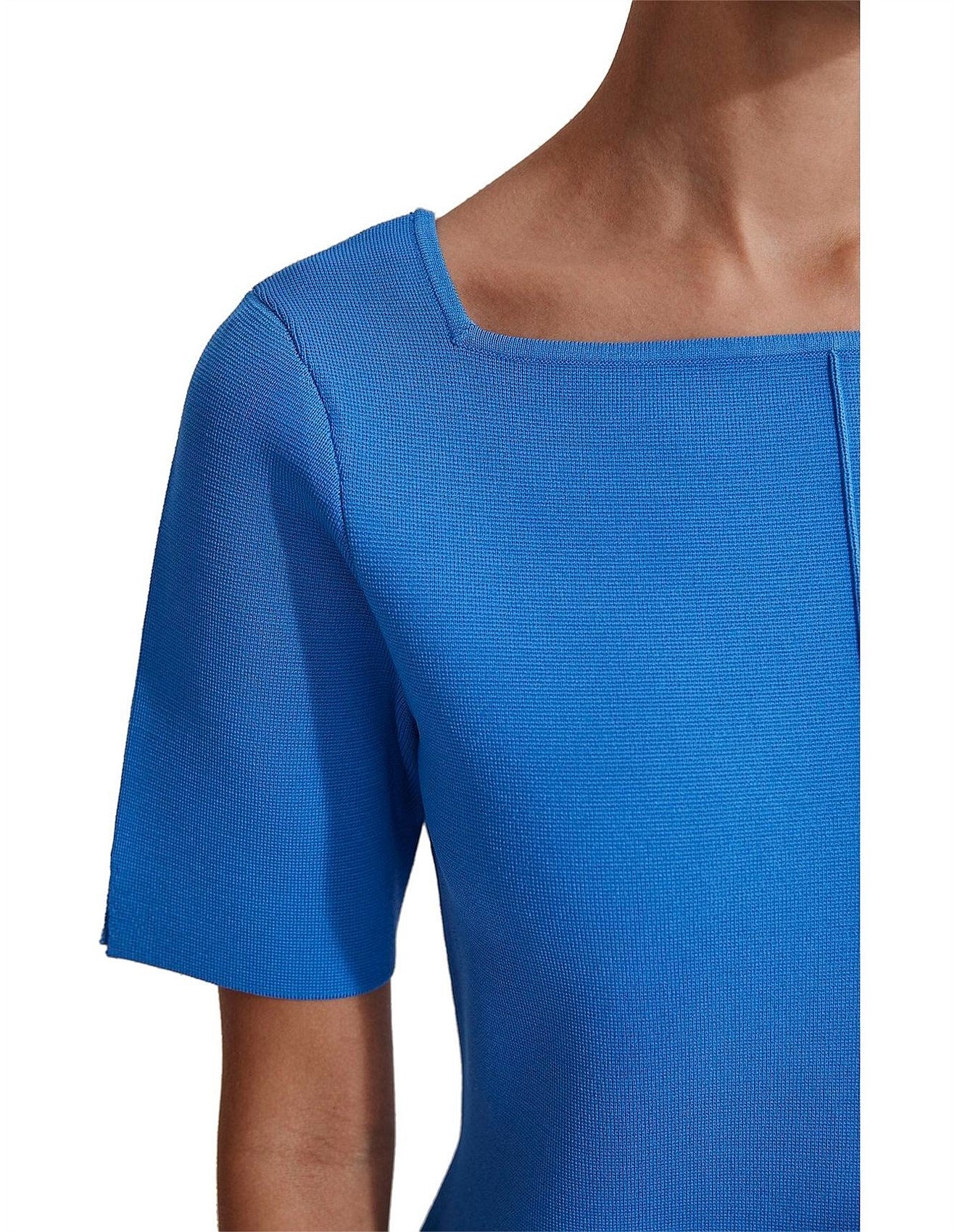 Compact Knit Short Sleeve Dress - Size 8