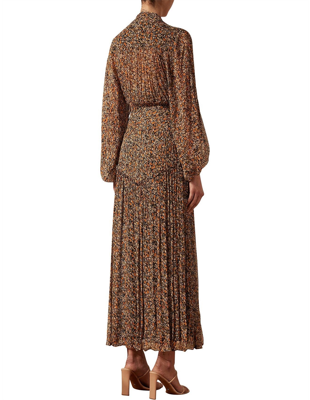 Shona Joy Paloma Button Up Ruched Midi Dress - Size 12