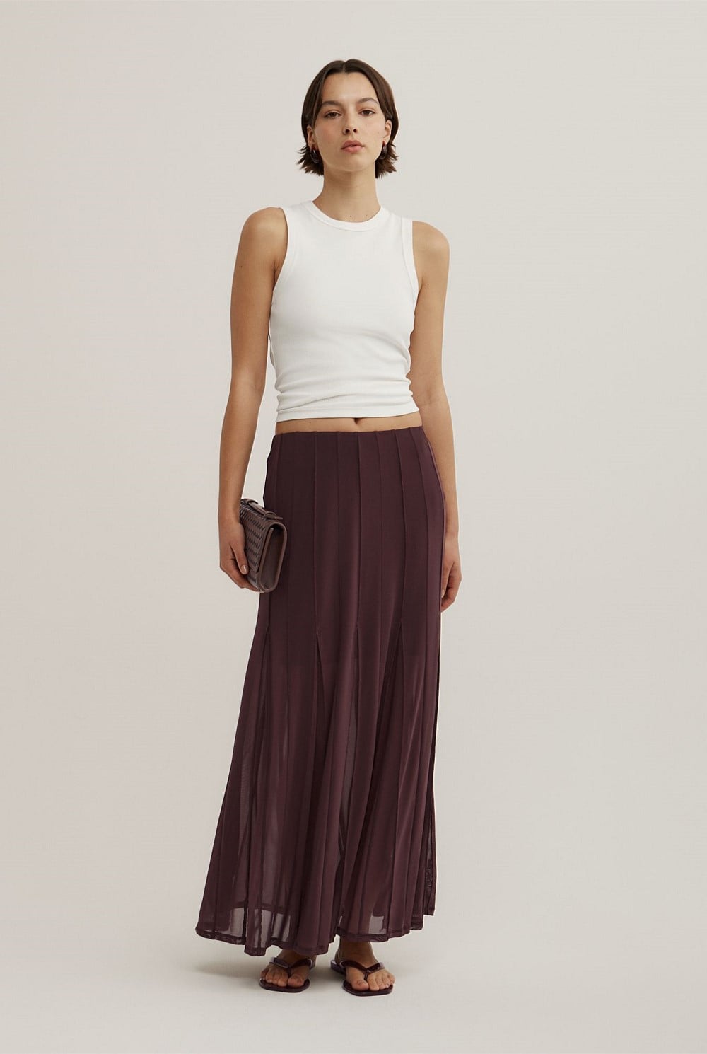Witchery Panelled Mesh Skirt - Size 6