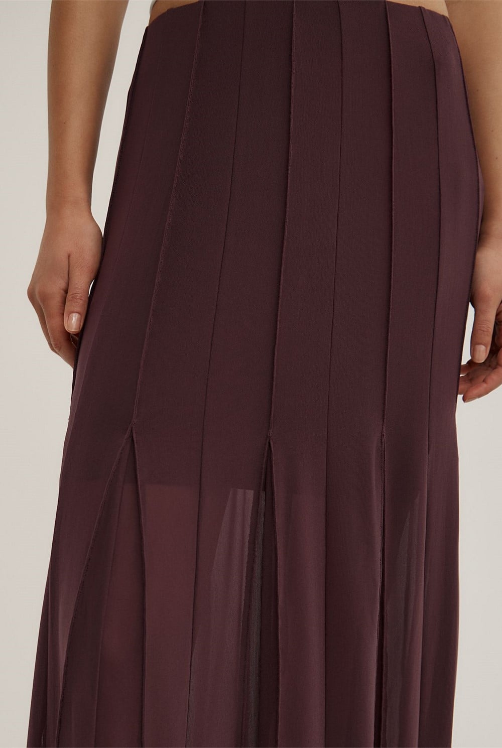 Witchery Panelled Mesh Skirt - Size 6