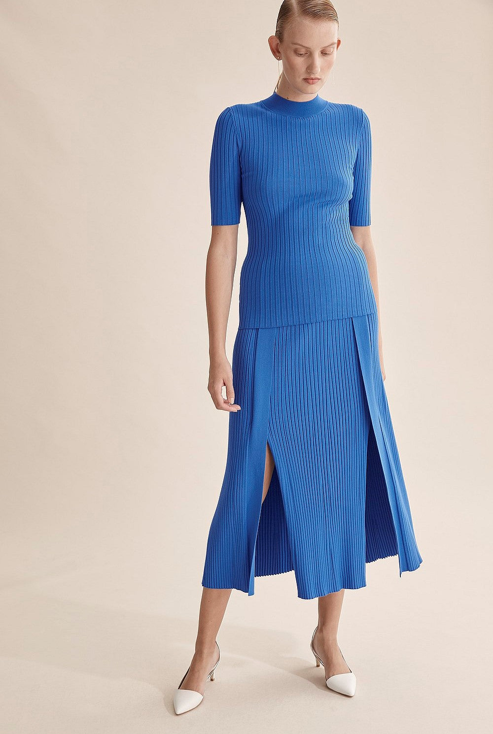 Country Road Rib Knit Detail Skirt - Size 8