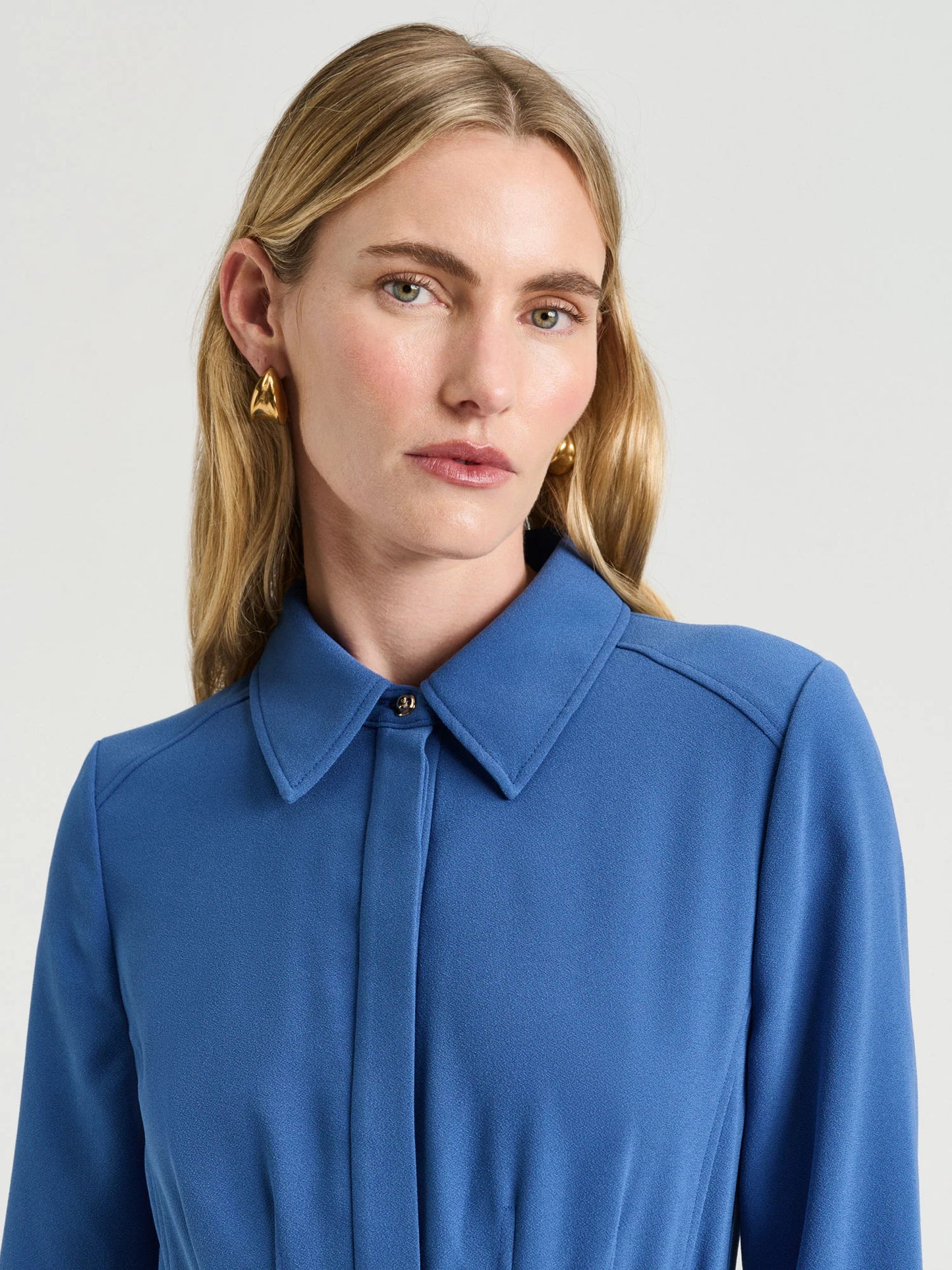 Veronika Maine Stretch Crepe Shirtdress - Sizes 6, 8, 10, 14, 16 & 18 Available