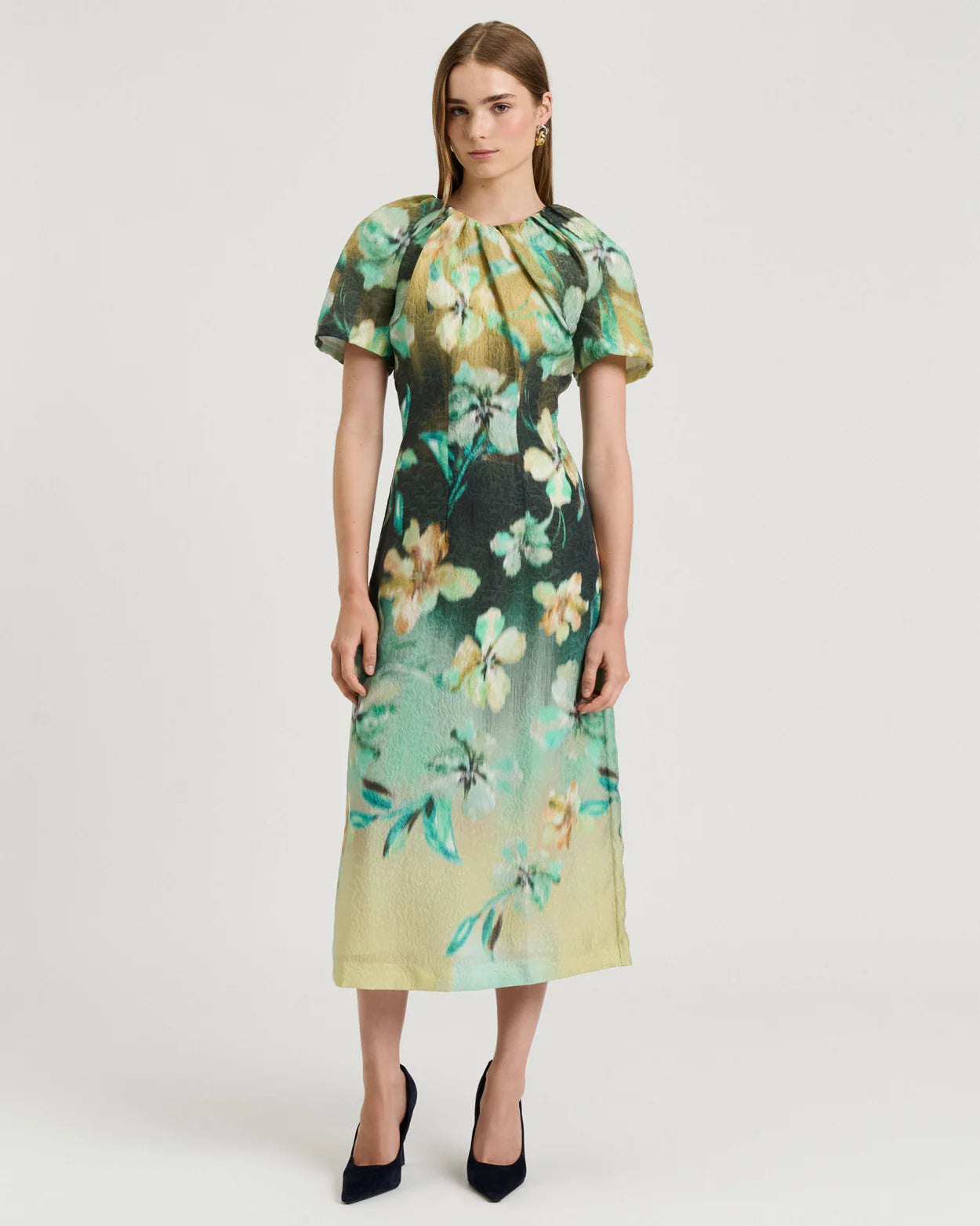 Veronika Maine Silk Blend Midi Dress - Size 6