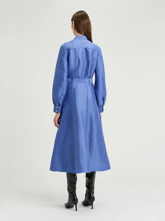 Veronika Maine Hydrangea Linen Viscose Midi Shirtdress - Sizes 6, 8, 10, 12, 14, 16 & 18 Available