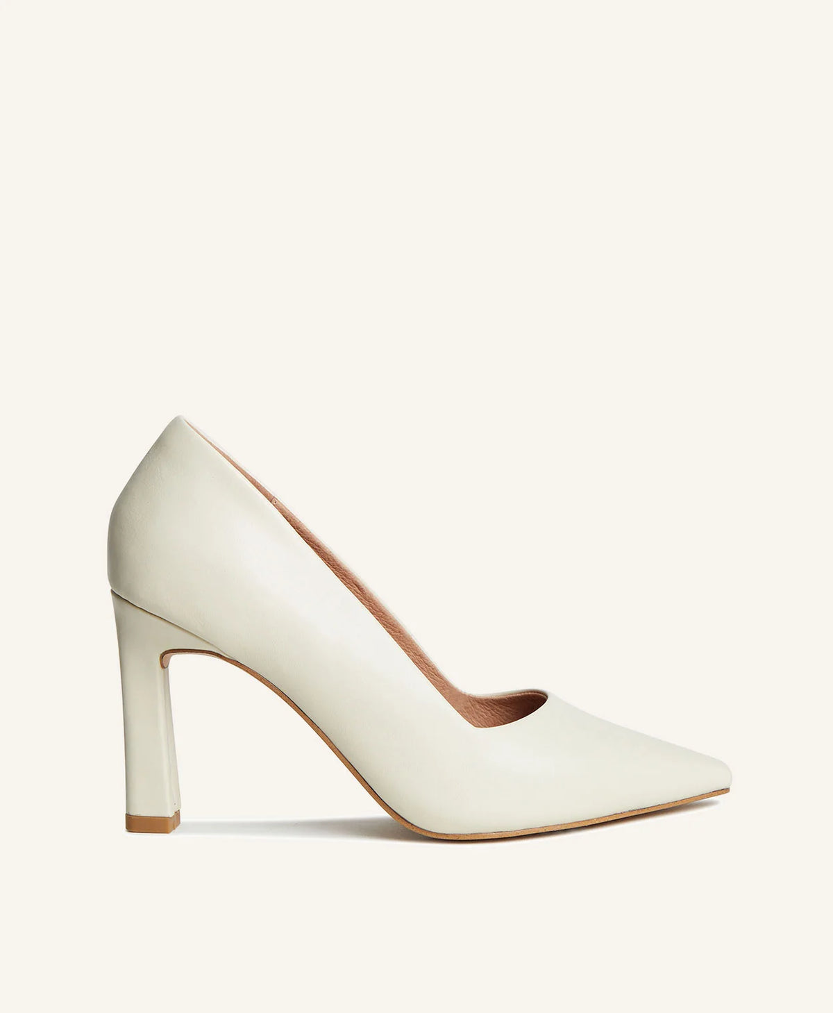 Mi Piaci Ivory Leather Heel - Size 37