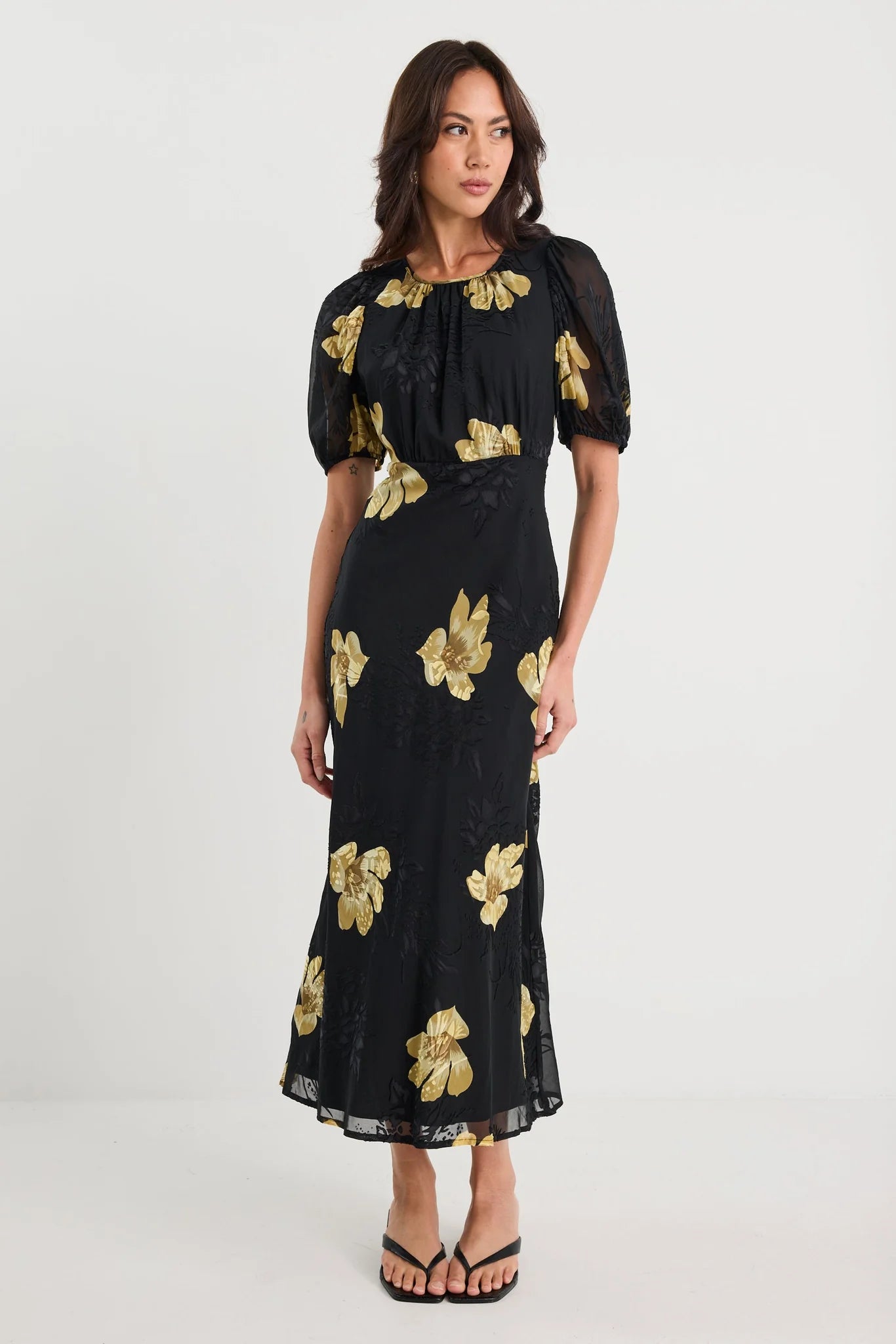 Georgia Zoe Floral Midi Dress - Size 12