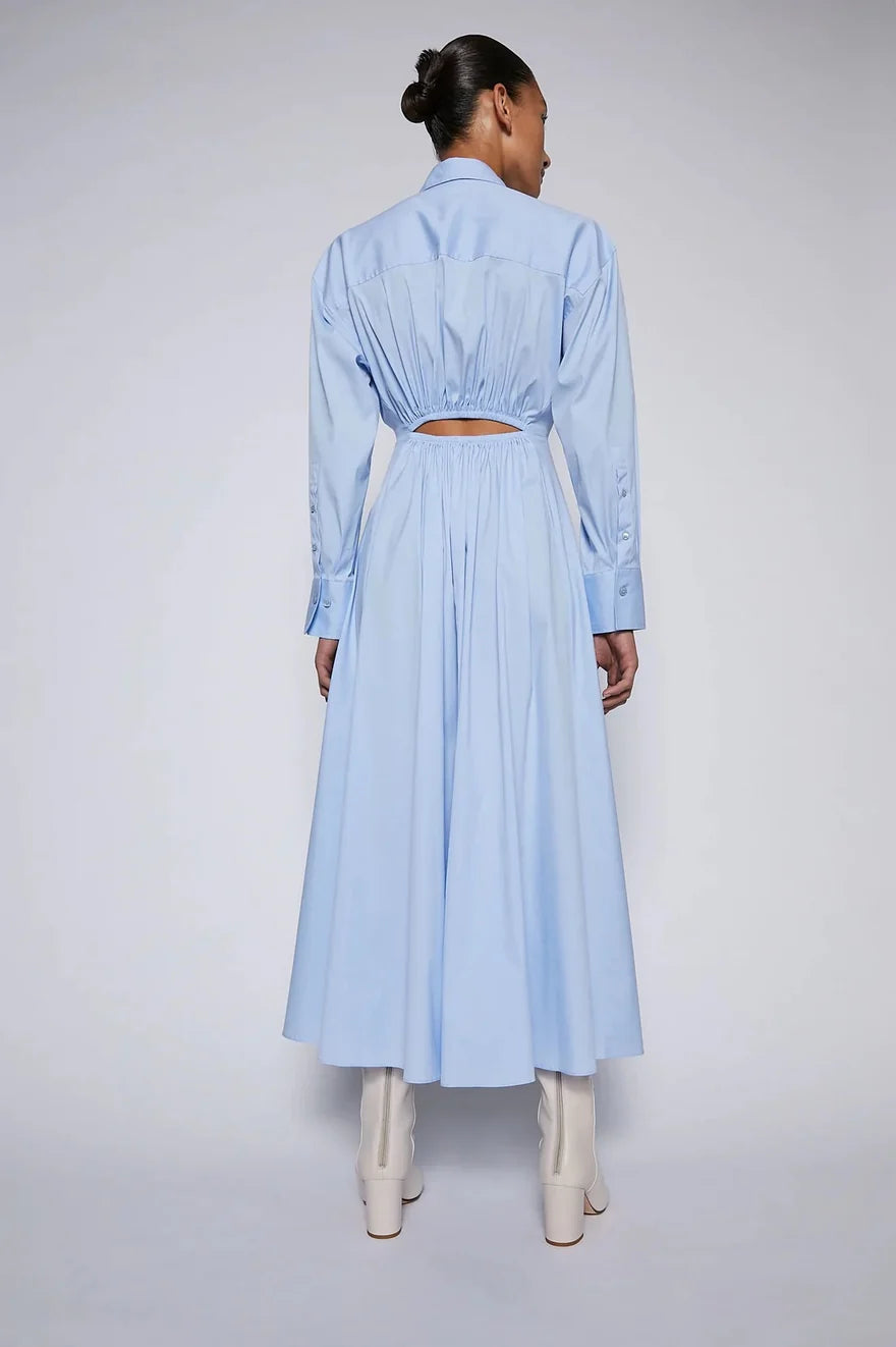 Scanlan Theodore Blue Cotton Gathered Dress - Size 10