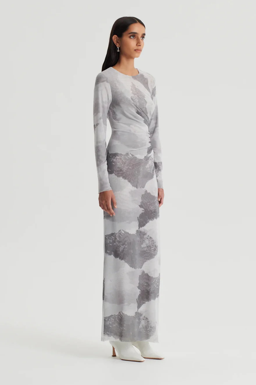 Scanlan Theodore Mesh Cloud Print Dress - Size 6
