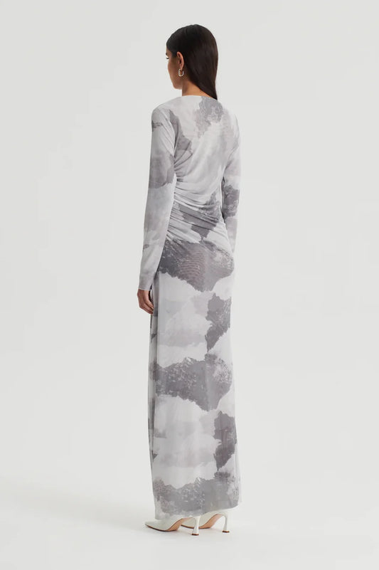 Scanlan Theodore Mesh Cloud Print Dress - Size 6