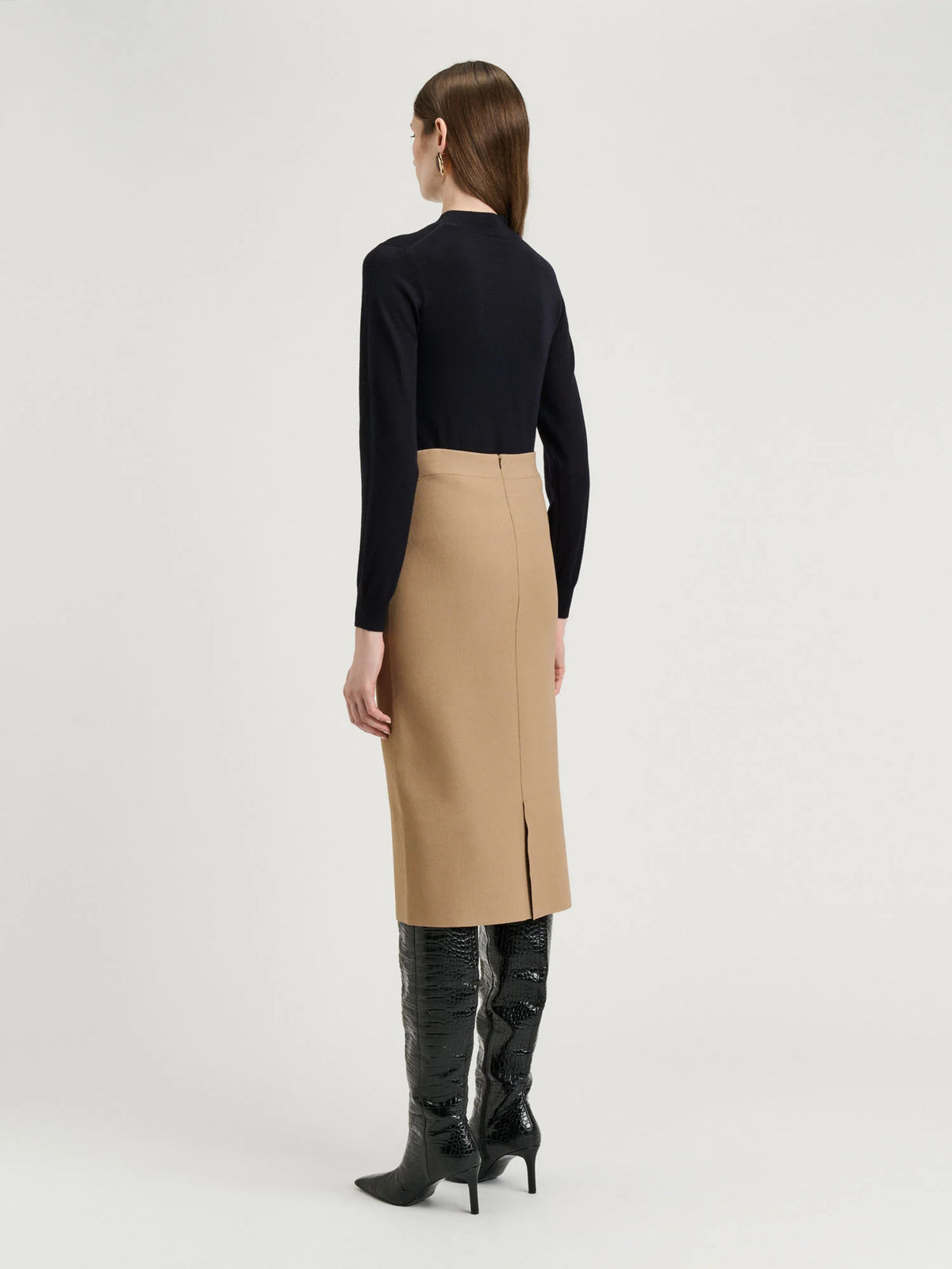 Veronika Maine Camel Milano Pencil Skirt - Sizes 8 & 10 Available