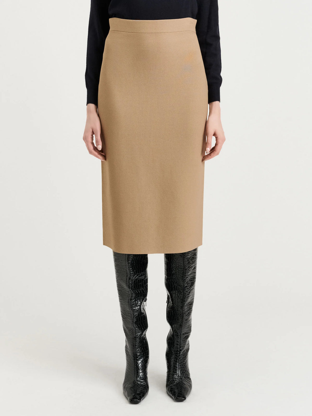 Veronika Maine Camel Milano Pencil Skirt - Sizes 8 & 10 Available