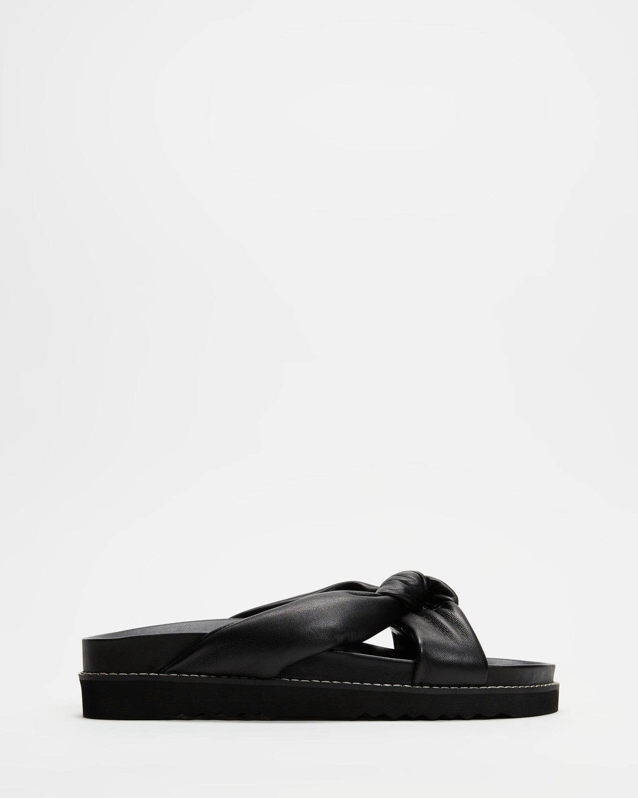 Aere Padded Knot Leather Slides - Size 38