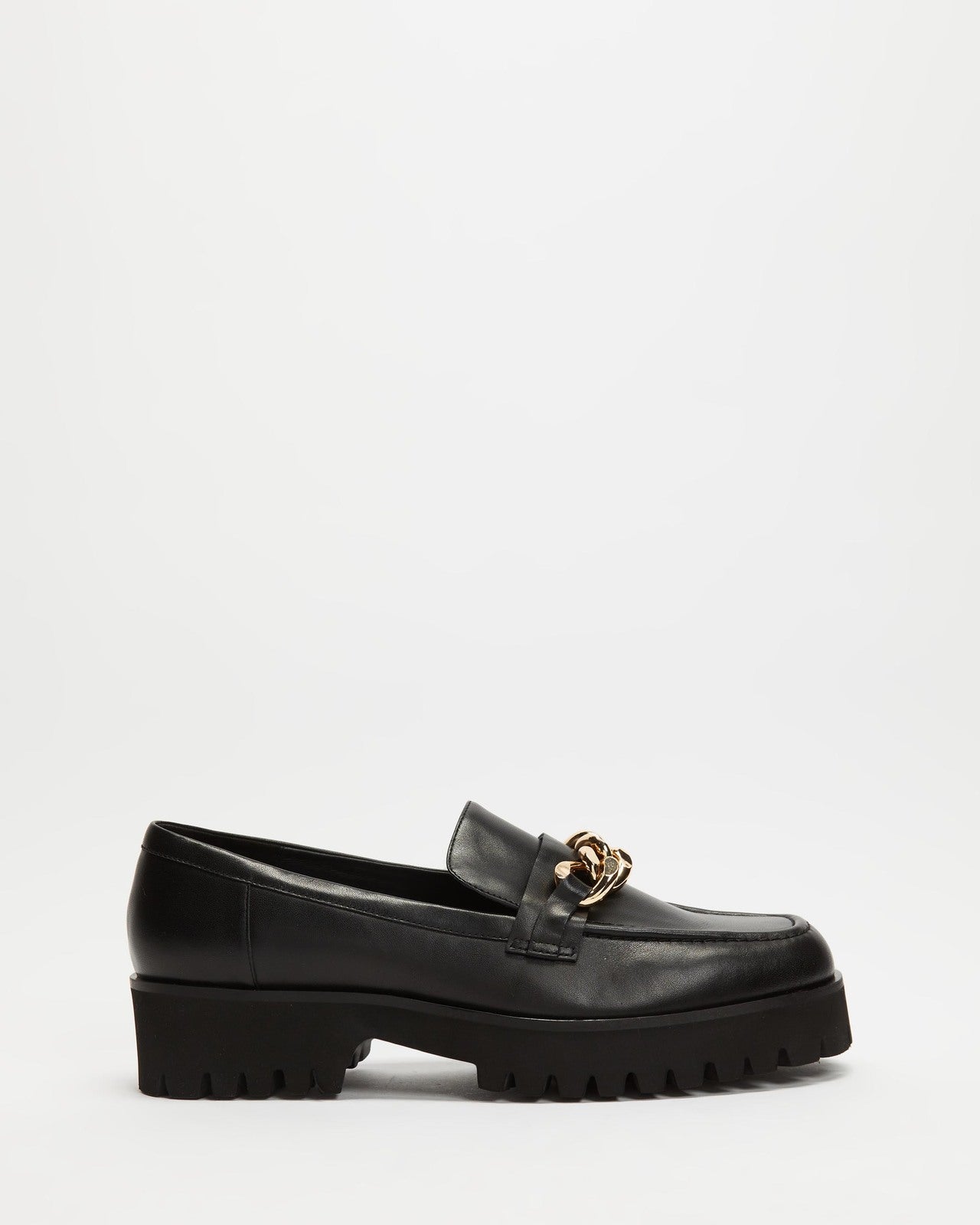 Aere Black Leather Buckle Loafers - Size 37