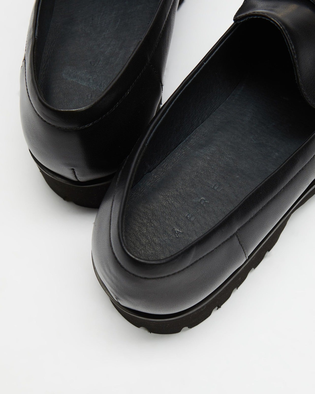 Aere Black Leather Buckle Loafers - Size 37