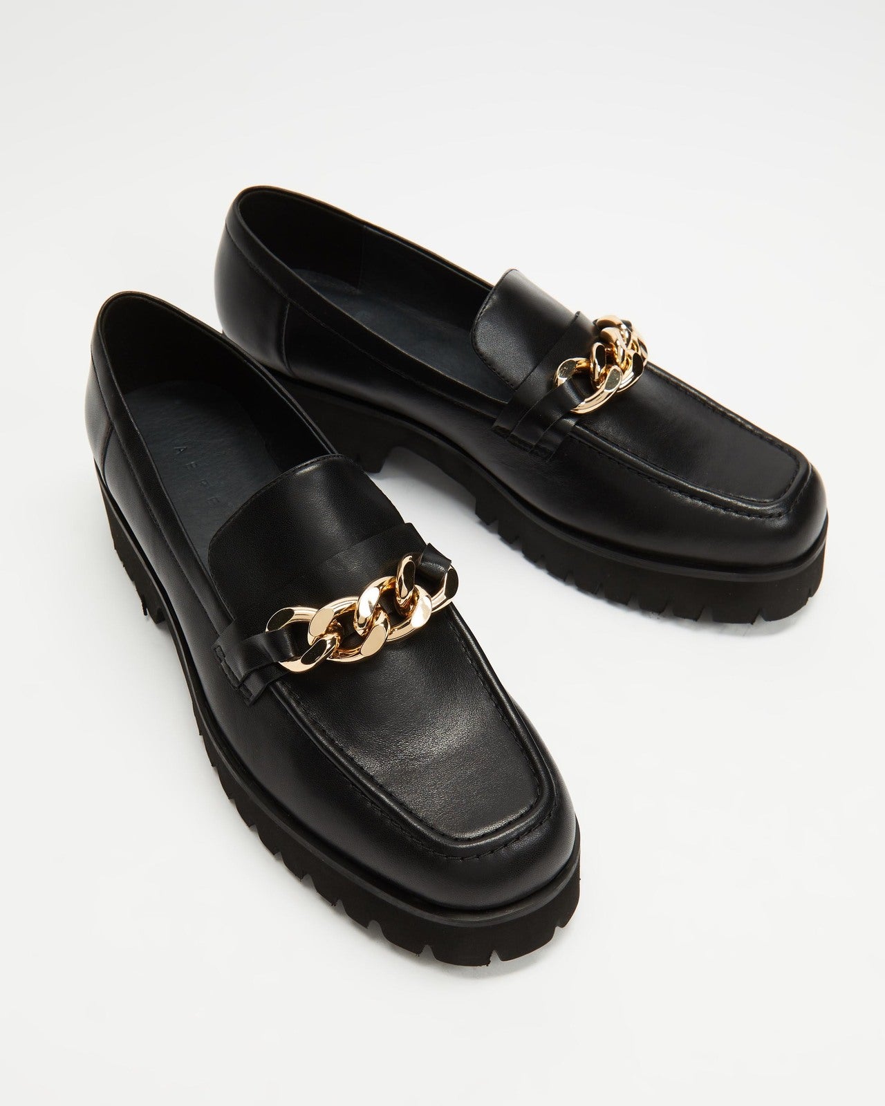Aere Black Leather Buckle Loafers - Size 37