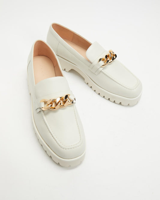 AERE Leather Buckle Loafers - Size 37